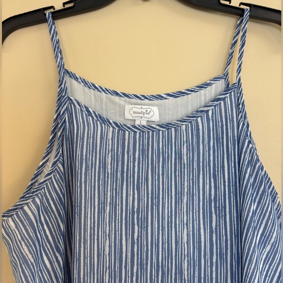 Blue and White Mud Pie Adora Maxi Dress, size large - Picture 2 of 5